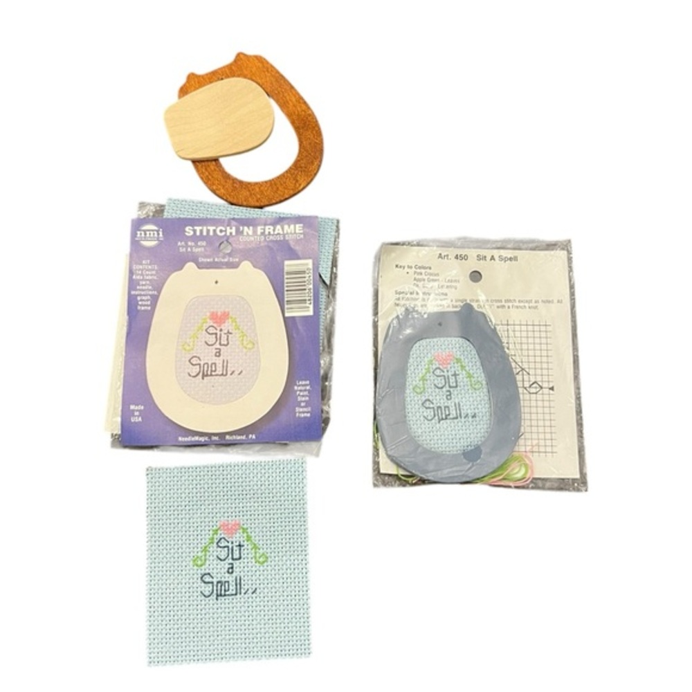 Stitch N Frame Cross Stitch Kit Sit A Spell Made in USA Stitching Complete Lot 2